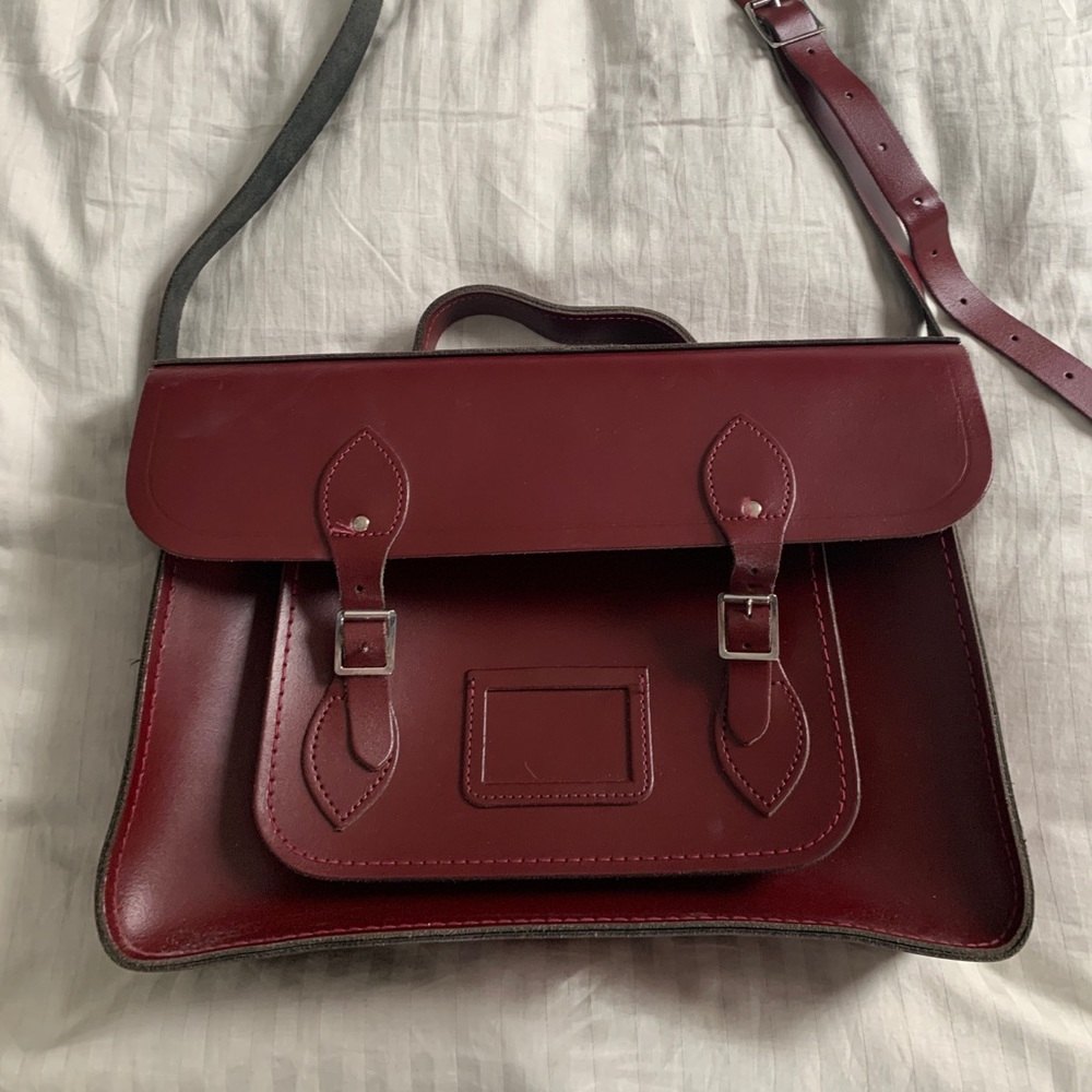 Cambridge Satchel Co. Burgundy Oxblood 15" Batchel